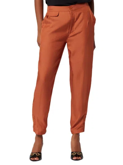 Equipment Women's Rayder Twill Silk Blend Tapered Pants In Baked Clay