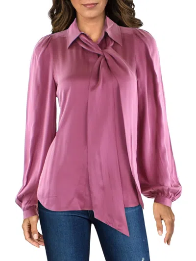 Equipment Womens Shimmer Collar Button-down Top In Pink