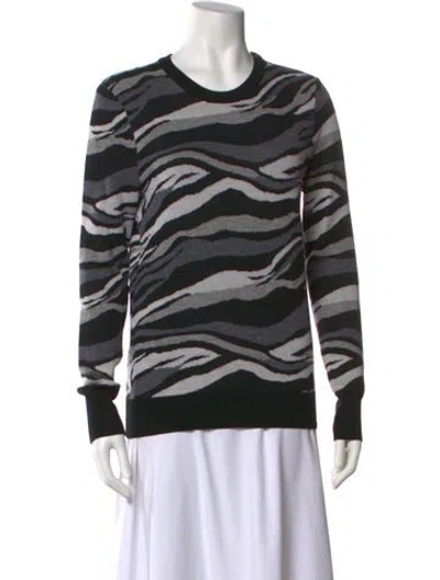 Pre-owned Equipment Wool Animal Print Sweater In Black