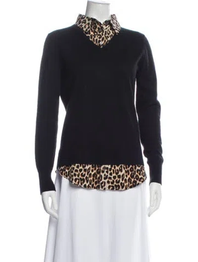 Pre-owned Equipment Wool Animal Print Sweater In Blue