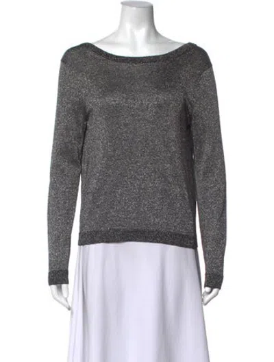 Pre-owned Equipment Wool Bateau Neckline Sweater In Grey/metallic