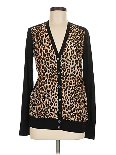 Pre-owned Equipment Wool Cardigan Sweater In Black