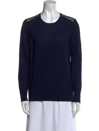 Pre-owned Equipment Wool Crew Neck Sweater In Blue