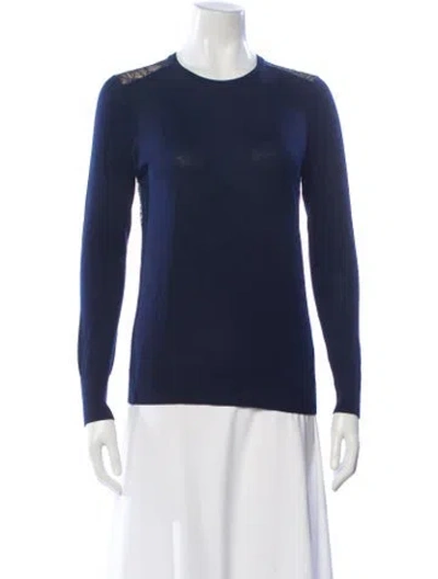 Pre-owned Equipment Wool Crew Neck Sweater In Blue