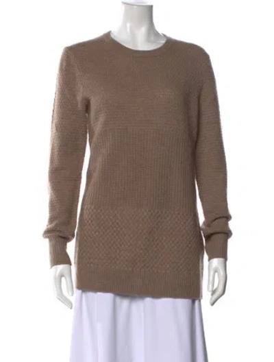 Pre-owned Equipment Wool Crew Neck Sweater In Brown