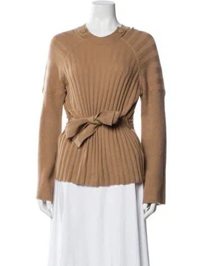 Pre-owned Equipment Wool Crew Neck Sweater In Brown