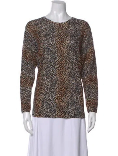 Pre-owned Equipment Wool Crew Neck Sweater In Brown