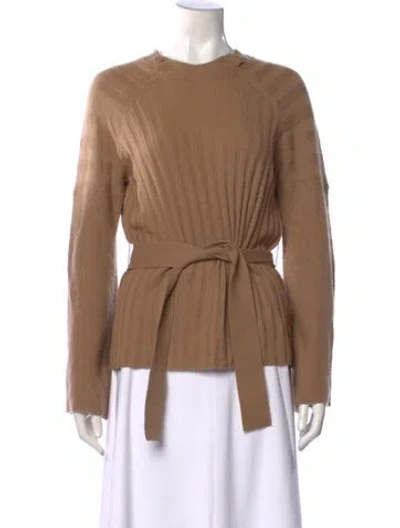 Pre-owned Equipment Wool Crew Neck Sweater In Brown