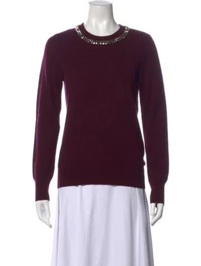 Pre-owned Equipment Wool Crew Neck Sweater In Burgundy