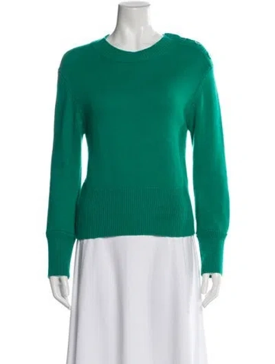 Pre-owned Equipment Wool Crew Neck Sweater In Green