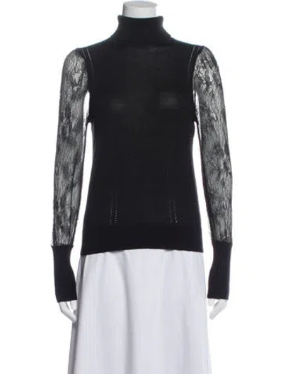 Pre-owned Equipment Wool Lace Pattern Sweater In Blue