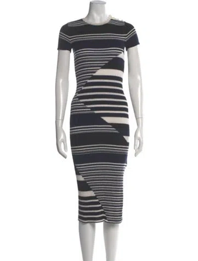 Pre-owned Equipment Wool Midi Length Dress In Blue