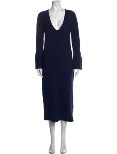 Pre-owned Equipment Wool Midi Length Dress In Blue