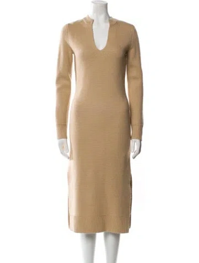 Pre-owned Equipment Wool Midi Length Dress W/ Tags In Neutral
