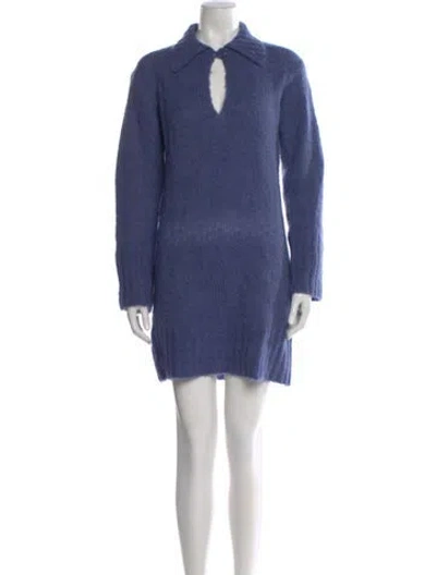 Pre-owned Equipment Wool Mini Dress In Blue
