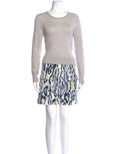 Pre-owned Equipment Wool Mini Dress In Gray