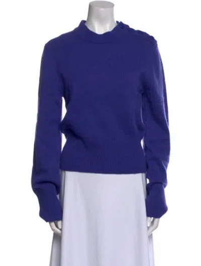 Pre-owned Equipment Wool Mock Neck Sweater In Blue