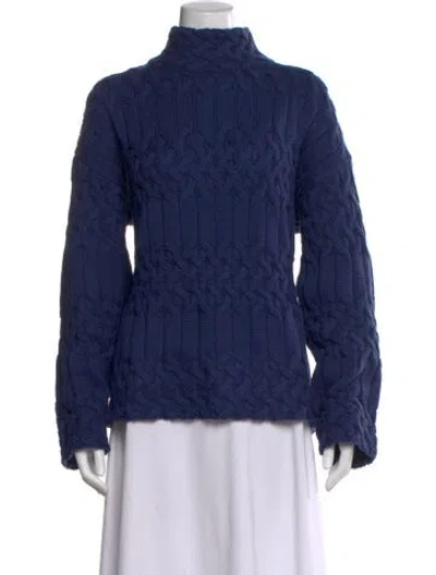 Pre-owned Equipment Wool Patterned Sweater In Blue