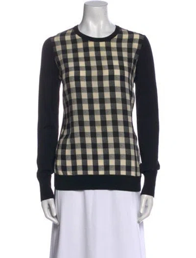 Pre-owned Equipment Wool Plaid Print Sweater In Black