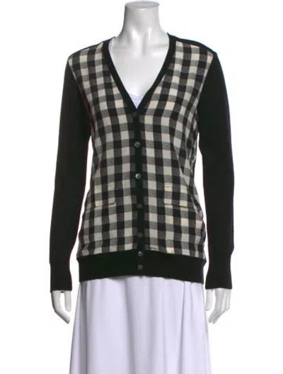 Pre-owned Equipment Wool Plaid Print Sweater In Black