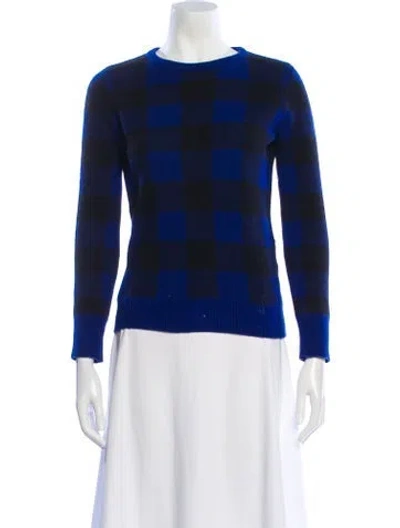 Pre-owned Equipment Wool Plaid Print Sweater In Blue