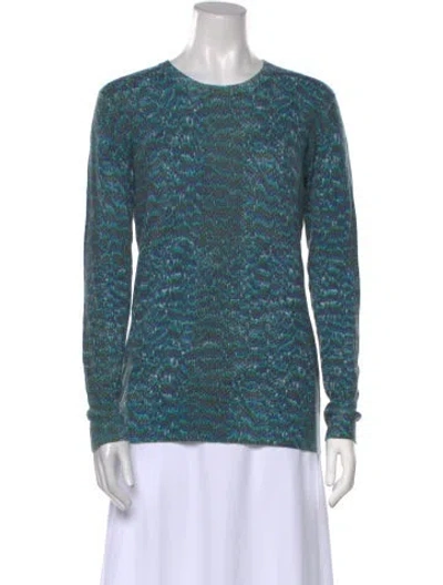 Pre-owned Equipment Wool Printed Sweater In Blue