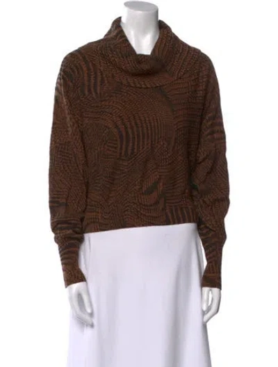 Pre-owned Equipment Wool Printed Sweater In Brown