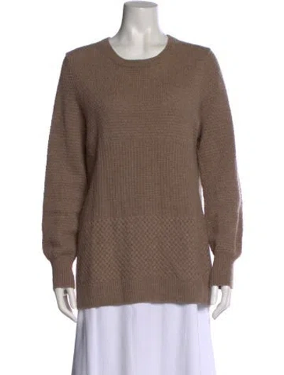 Pre-owned Equipment Wool Scoop Neck Sweater In Brown