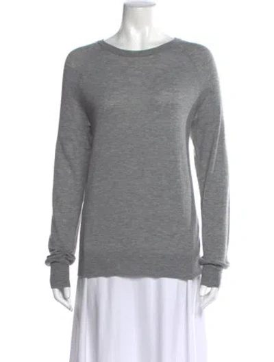 Pre-owned Equipment Wool Scoop Neck Sweater In Gray