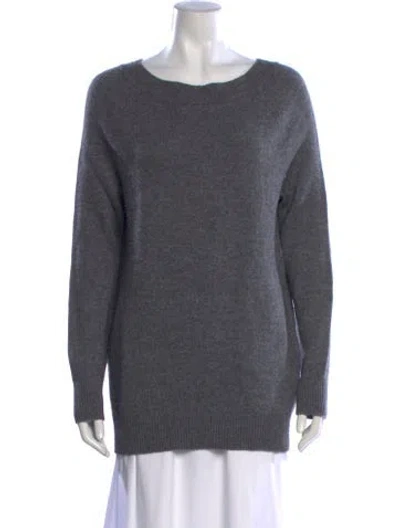 Pre-owned Equipment Wool Scoop Neck Sweater In Gray