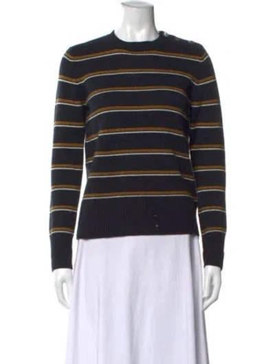 Pre-owned Equipment Wool Striped Sweater In Black