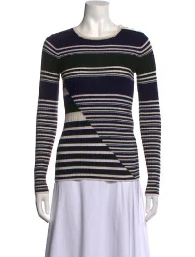 Pre-owned Equipment Wool Striped Sweater In Black