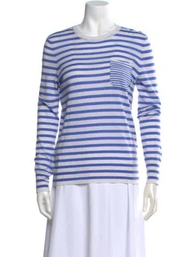 Pre-owned Equipment Wool Striped Sweater In Blue