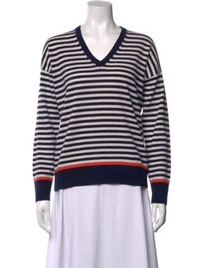 Pre-owned Equipment Wool Striped Sweater In Blue/neutrals