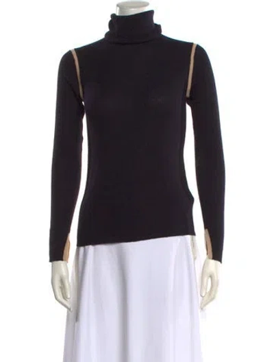 Pre-owned Equipment Wool Turtleneck Sweater In Black