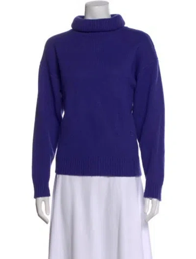Pre-owned Equipment Wool Turtleneck Sweater In Blue
