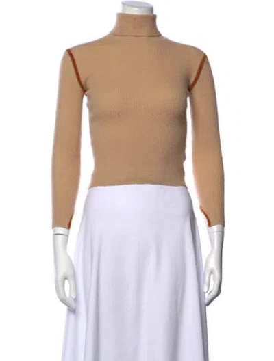 Pre-owned Equipment Wool Turtleneck Sweater In Brown