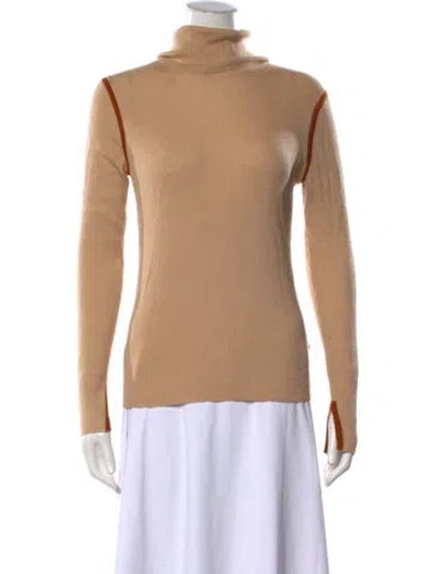 Pre-owned Equipment Wool Turtleneck Sweater In Brown/neutrals