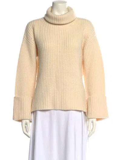 Pre-owned Equipment Wool Turtleneck Sweater In Neutral