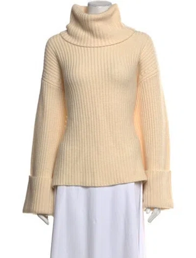 Pre-owned Equipment Wool Turtleneck Sweater In Neutrals