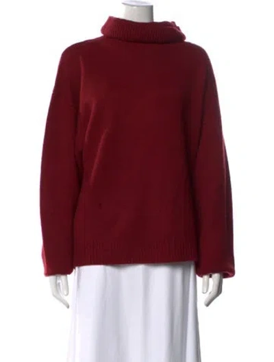 Pre-owned Equipment Wool Turtleneck Sweater In Red