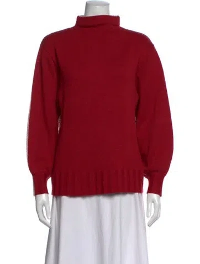 Pre-owned Equipment Wool Turtleneck Sweater In Red