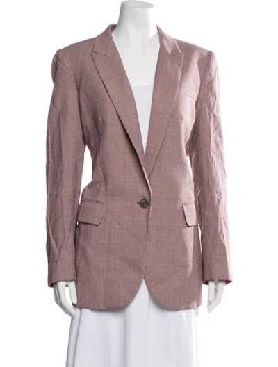 Pre-owned Equipment Wool Tweed Pattern Blazer In Red