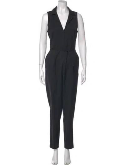 Pre-owned Equipment Wool V-neck Jumpsuit In Black