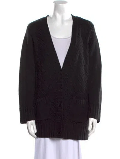 Pre-owned Equipment Wool V-neck Sweater In Black