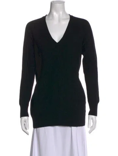 Pre-owned Equipment Wool V-neck Sweater In Black