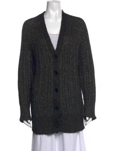 Pre-owned Equipment Wool V-neck Sweater In Black