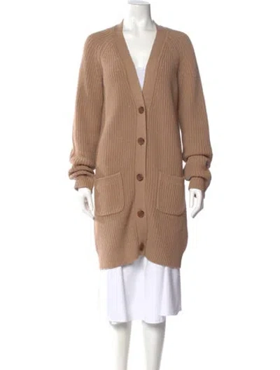 Pre-owned Equipment Wool V-neck Sweater In Brown