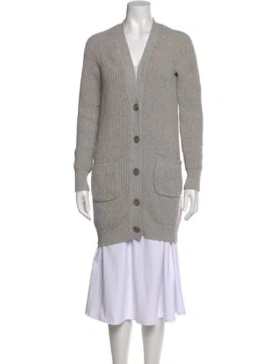 Pre-owned Equipment Wool V-neck Sweater In Gray