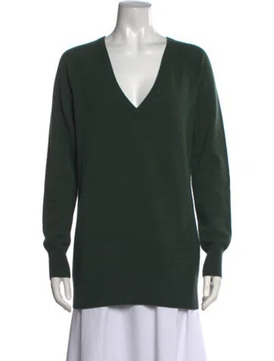 Pre-owned Equipment Wool V-neck Sweater In Green